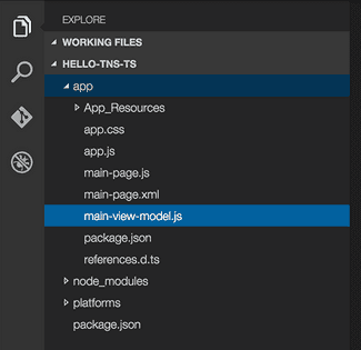 nativescript typescript
